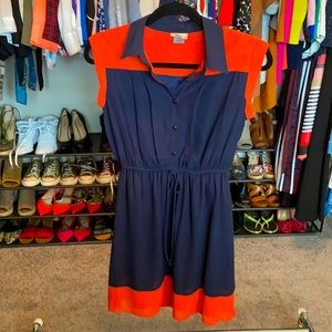 Fun Navy and Orange Dress